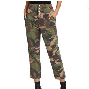 Veronica Beard Arya Camouflage Cropped Utility Pant